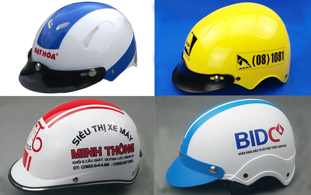 Xưởng sản xuất mũ nón bảo hiểm in logo 